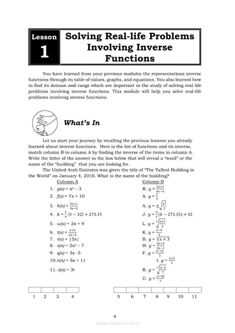 In both cases k is always in the same position. . Word problems involving inverse functions pdf